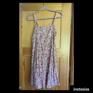 Pink, floral tiered sundress.